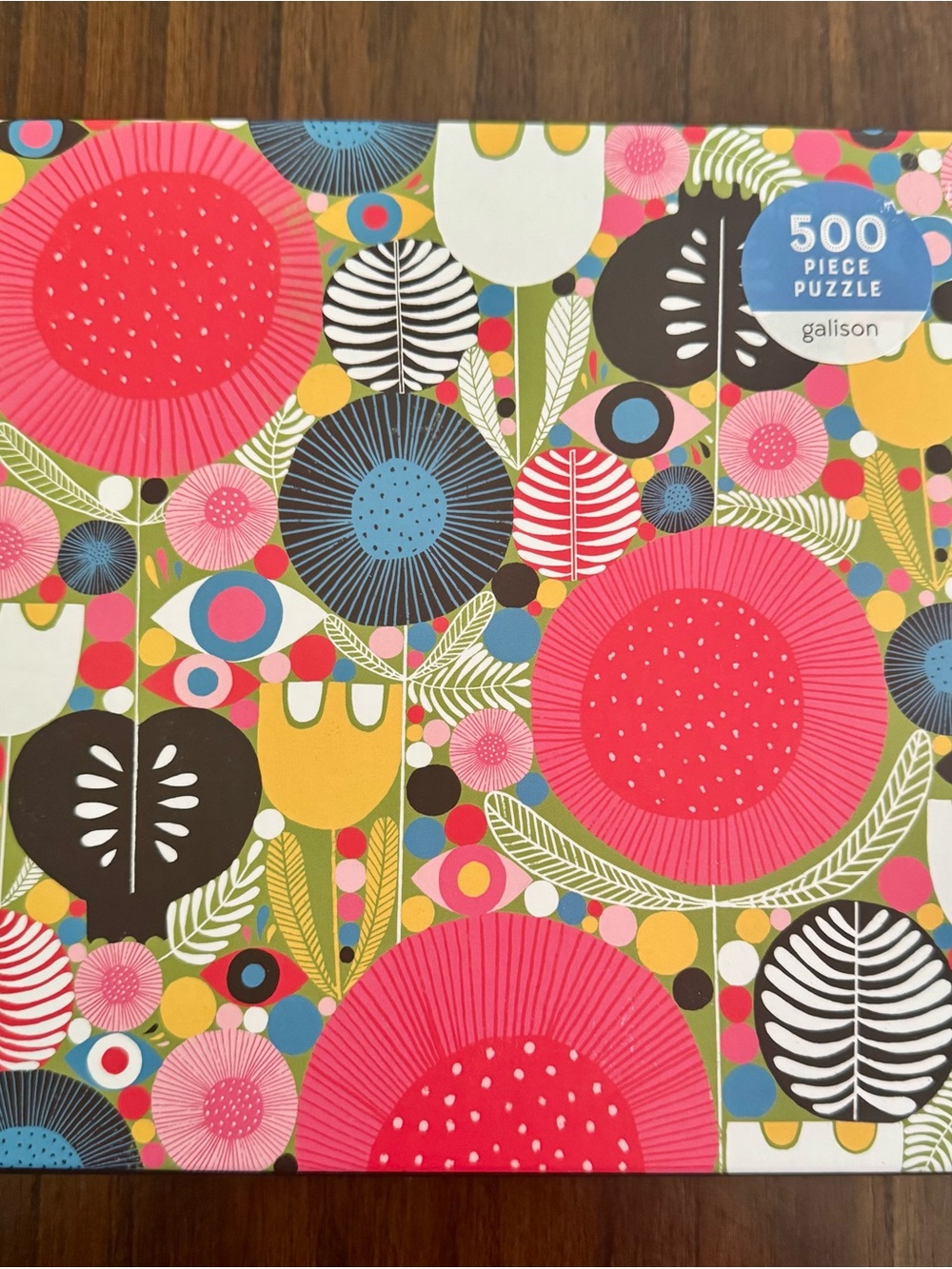Galison Pink Floral 500-Piece Puzzle - Modern Garden Design - new